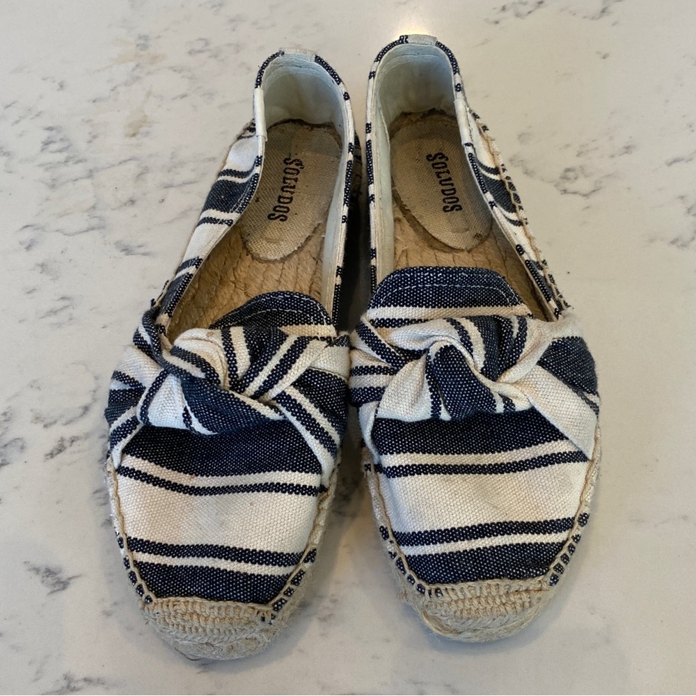 Soludos Women’s Striped Knotted Platform Espadrilles - Size 7